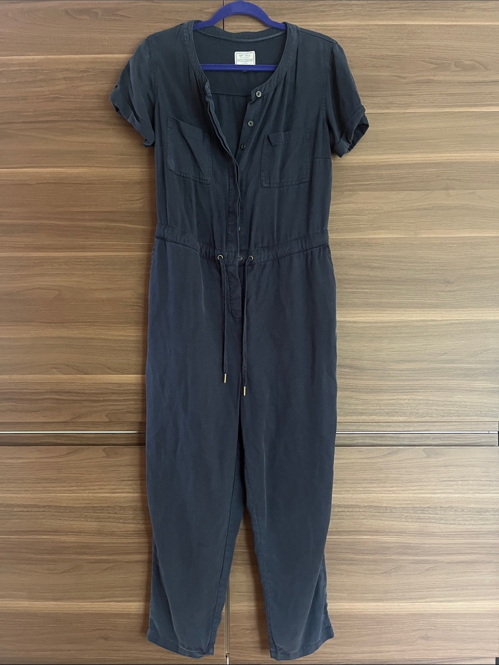 Fat Face navy blue boiler suit/jumpsuit Size 4. Slightly cropped leg.